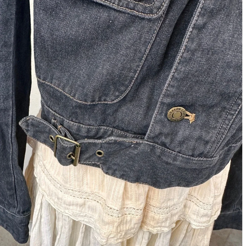 Ralph Lauren Denim SZ SM Moto VTGE Jacket Small Dark Indigo Blue /BL Buckle Neck - Picture 6 of 14